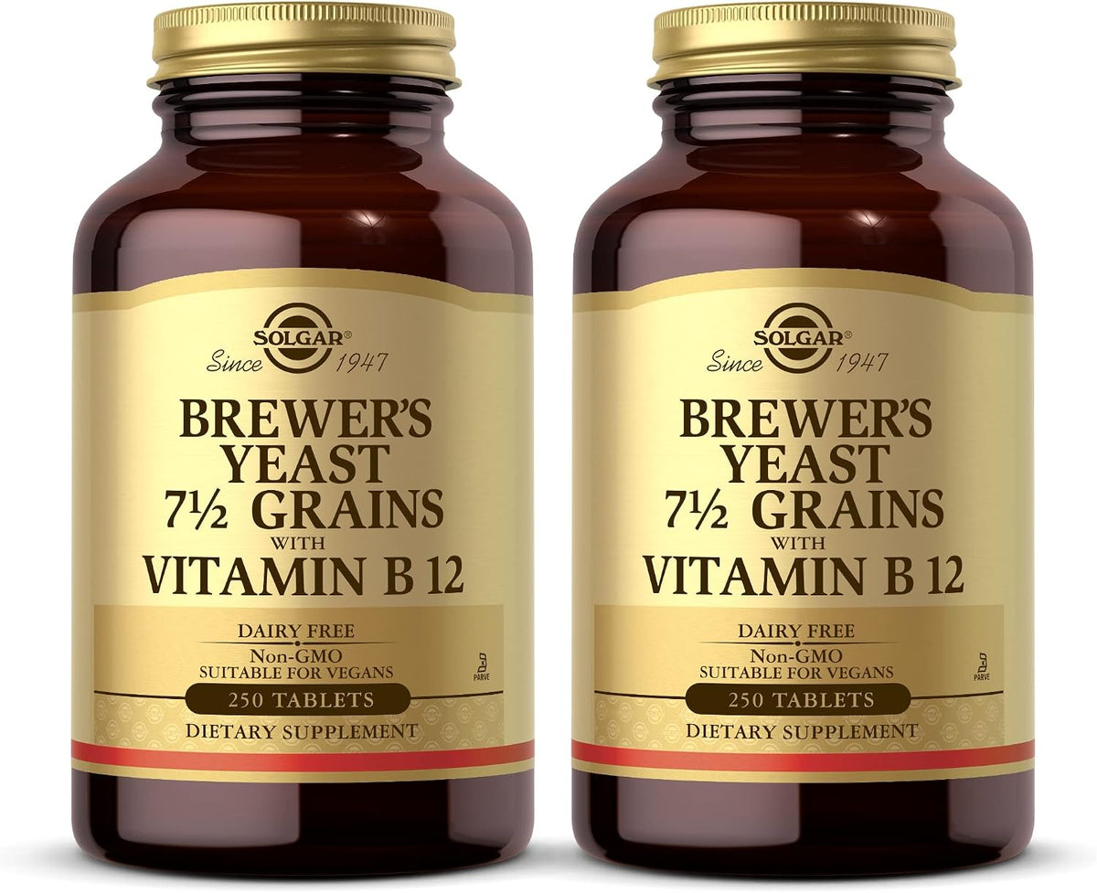 Solgar Brewer's Yeast 7½ Grains with Vitamin B12 - 250 Tablets (Pack of 2) - görsel 1
