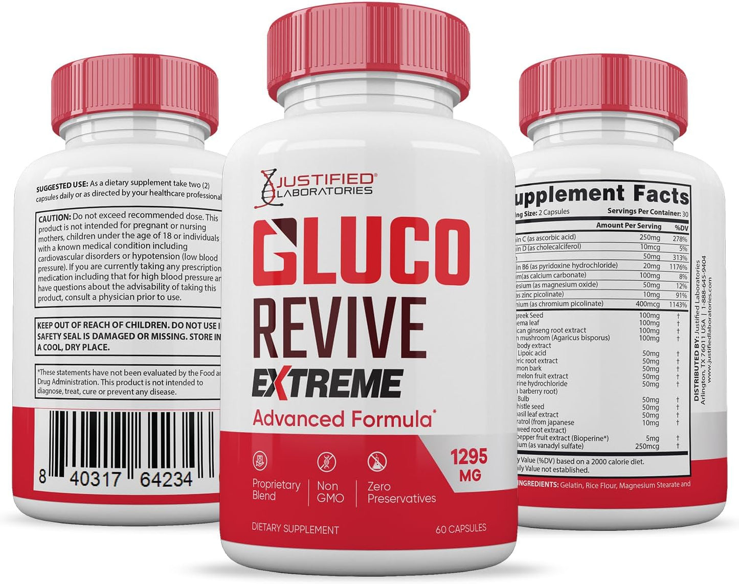 Gluco Revive Extreme 1295mg – Glyco Support Supplement (Pack of 3, 180 Capsules) - görsel 7