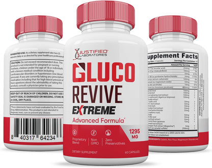 Gluco Revive Extreme 1295mg Capsules - Glyco Support Advanced Formula