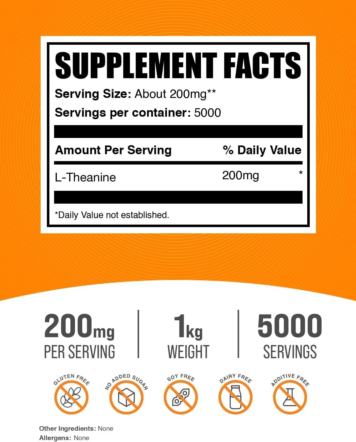 L-Theanine Powder - 200mg per Serving, 1kg - görsel 2