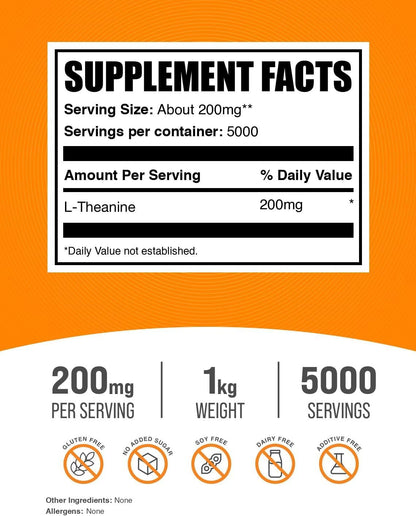 L-Theanine Powder - 200mg per Serving, 1kg
