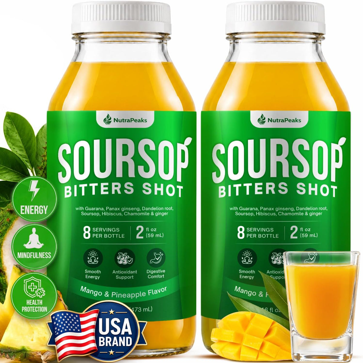 Soursop Bitters Liquid Drops – Ashwagandha, Black Seed, Burdock, Dandelion, Elderberry & Ginger, 59 ml | NutraPeaks - görsel 9