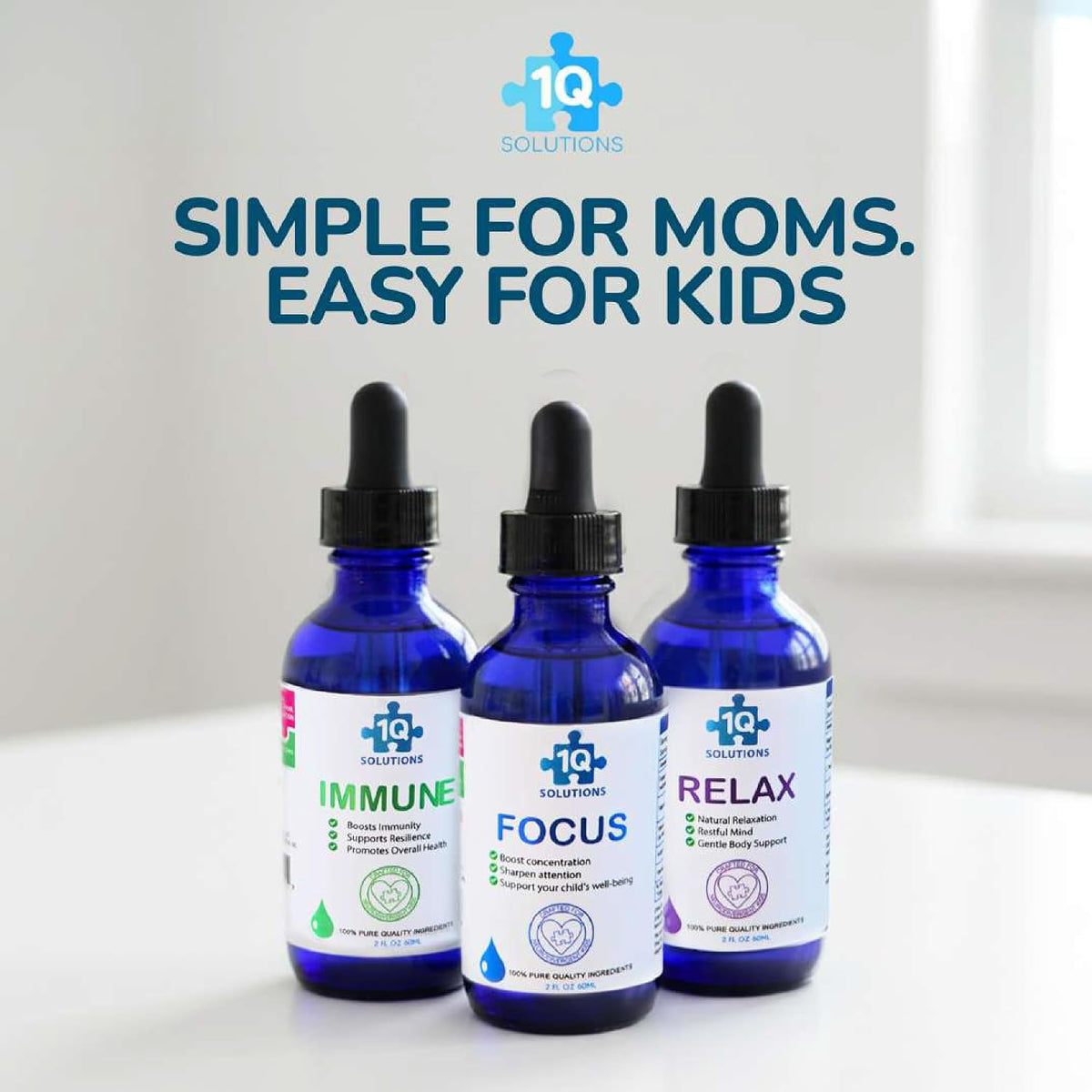 1Q Focus Liquid Brain Supplement for Kids | L-Methylfolate, Acetyl L-Carnitine, B1 B6 B12 Drops | Sugar-Free Vegan | 60 ml - görsel 7