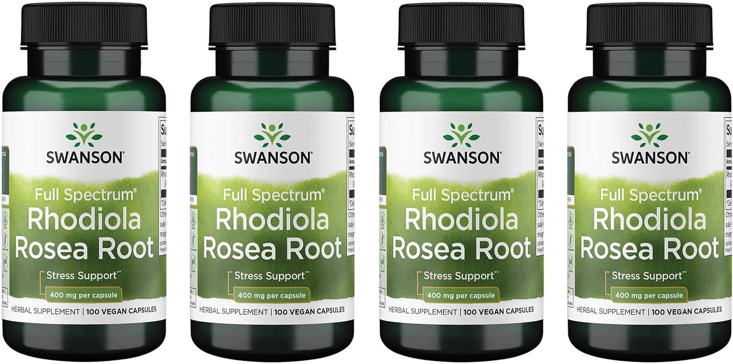 Swanson Rhodiola Rosea Root - Adaptogenic Herb Supplement for Stress and Mood Support - 400mg, 100 Capsules (2 Pack) - görsel 8