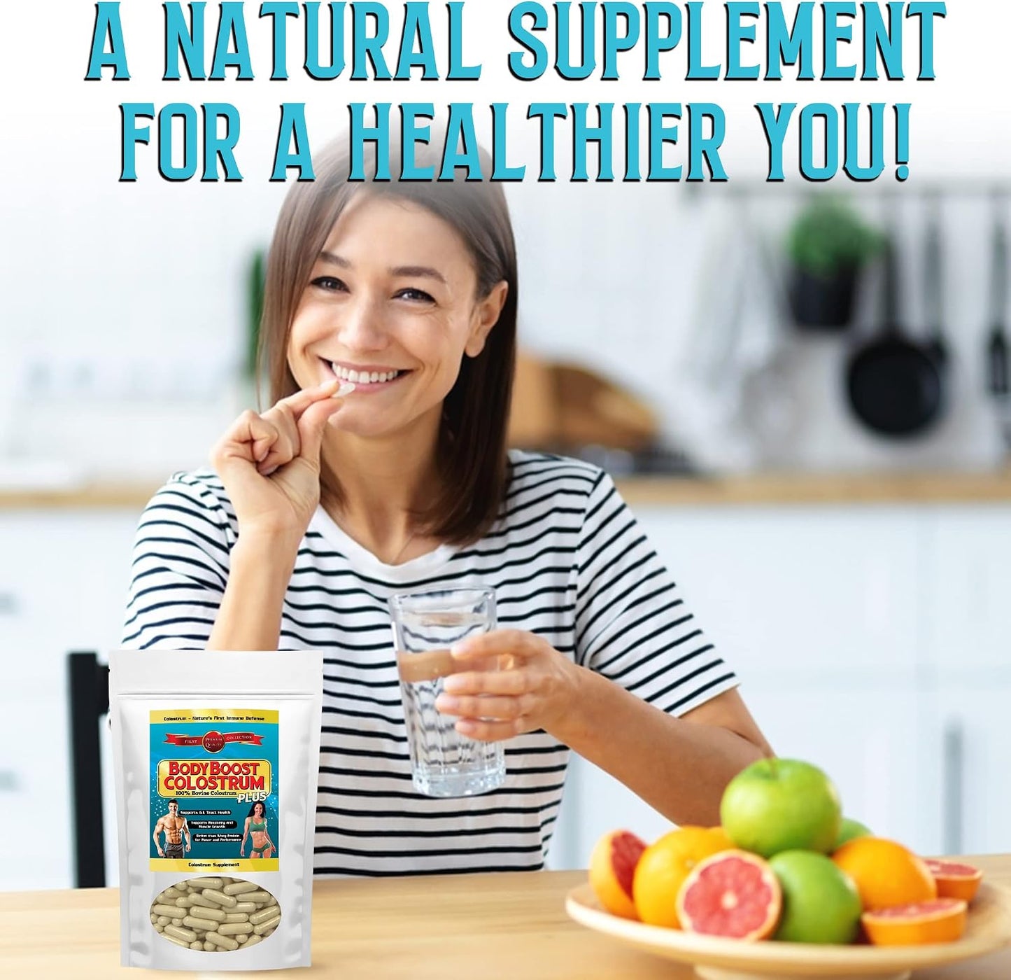 BodyBoost Colostrum Capsules (240 Capsules) - Grass-Fed Bovine Colostrum Immune Supplement - görsel 7