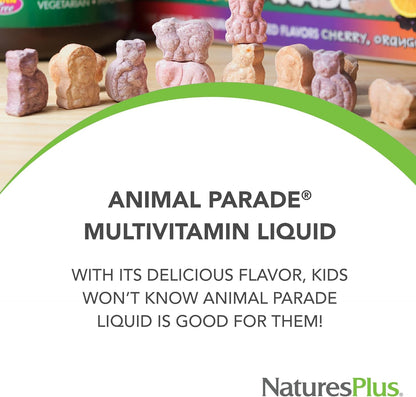 NaturesPlus Animal Parade Source of Life Children's Liquid Multivitamin, Tropical Berry, 887 ml