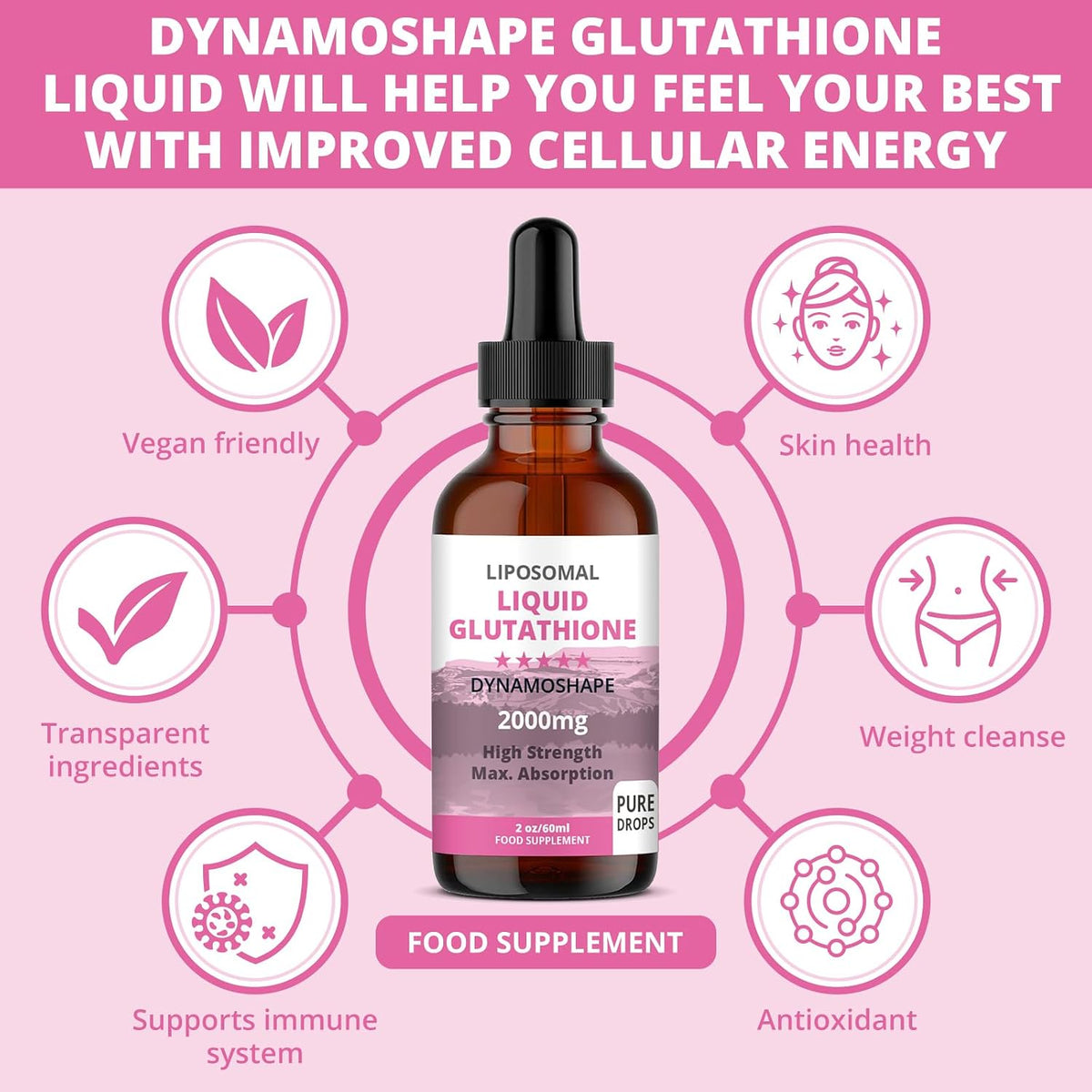 Liposomal Glutathione 2000mg with Vitamin C – Oral Liquid Antioxidant Supplement - görsel 3