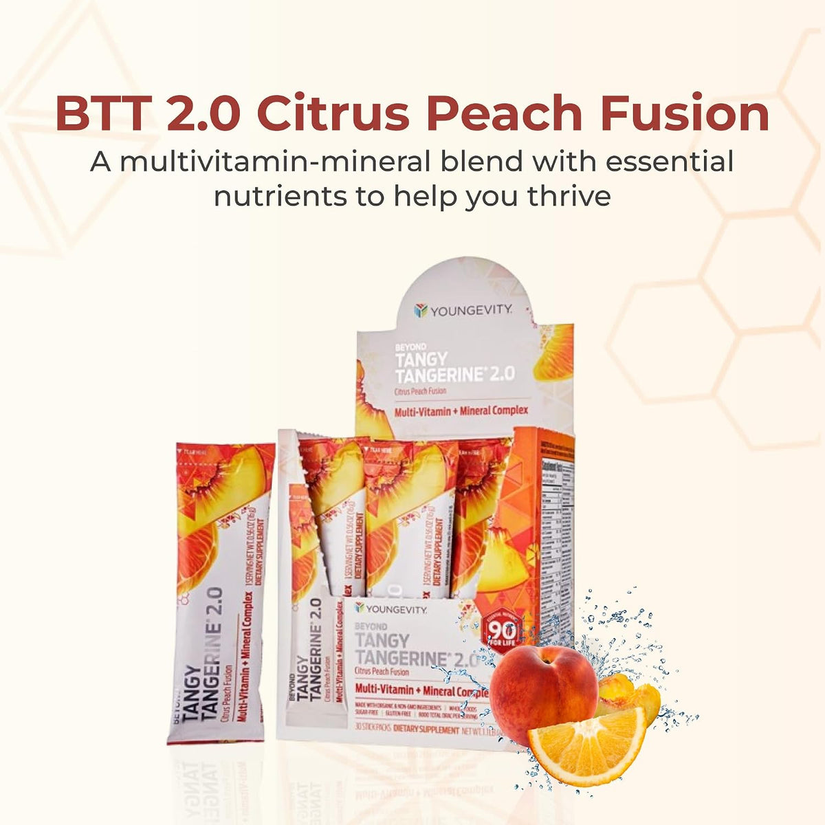 Beyond Tangy Tangerine 2.0 Citrus Peach Infusion Packets (30 Count) - görsel 2