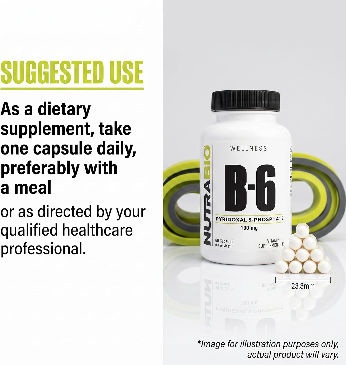 NutraBio Vitamin B6 (P5P) - 100mg, 60 Vegetable Capsules - görsel 7