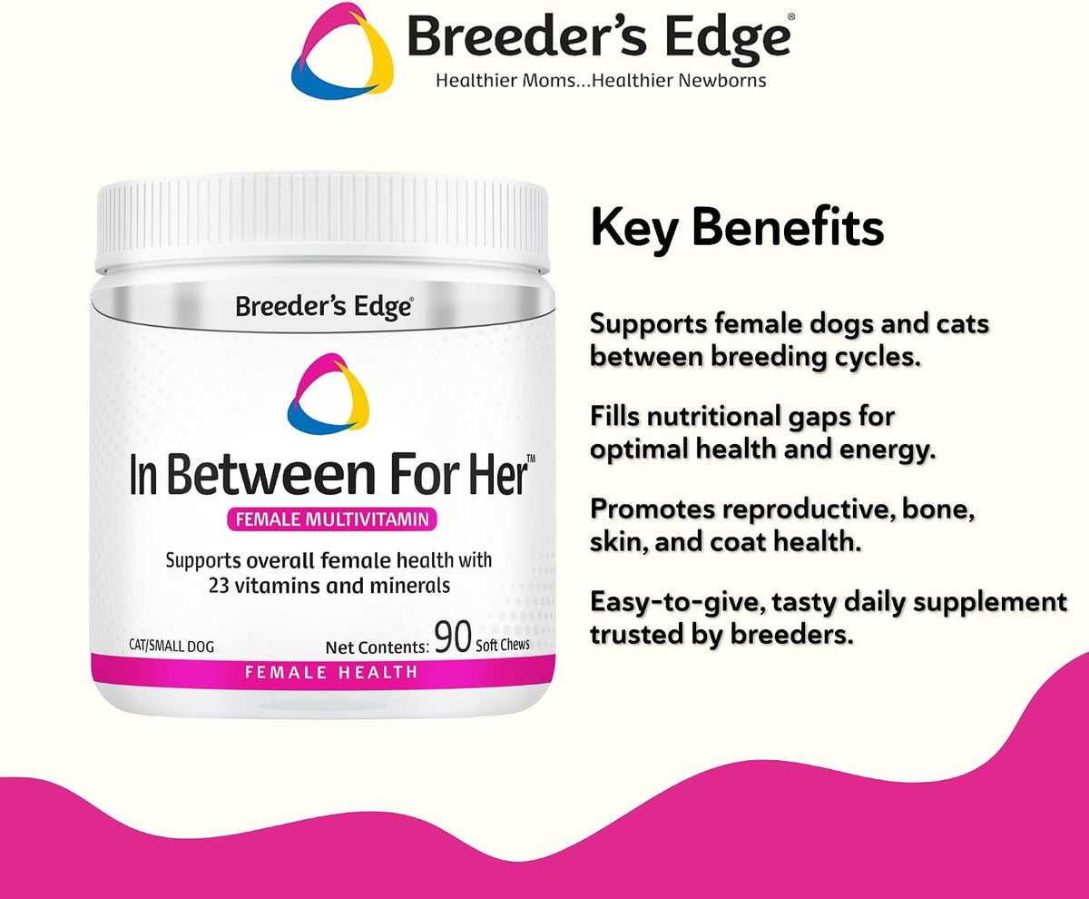 Breeder's Edge in Between for Her, Daily Multivitamin Supplement for Breeding Dogs and Cats, Fills Nutritional Gaps and Supports Mum in Between Breeding, 90 Tablets for Cats & Small Dogs - görsel 3