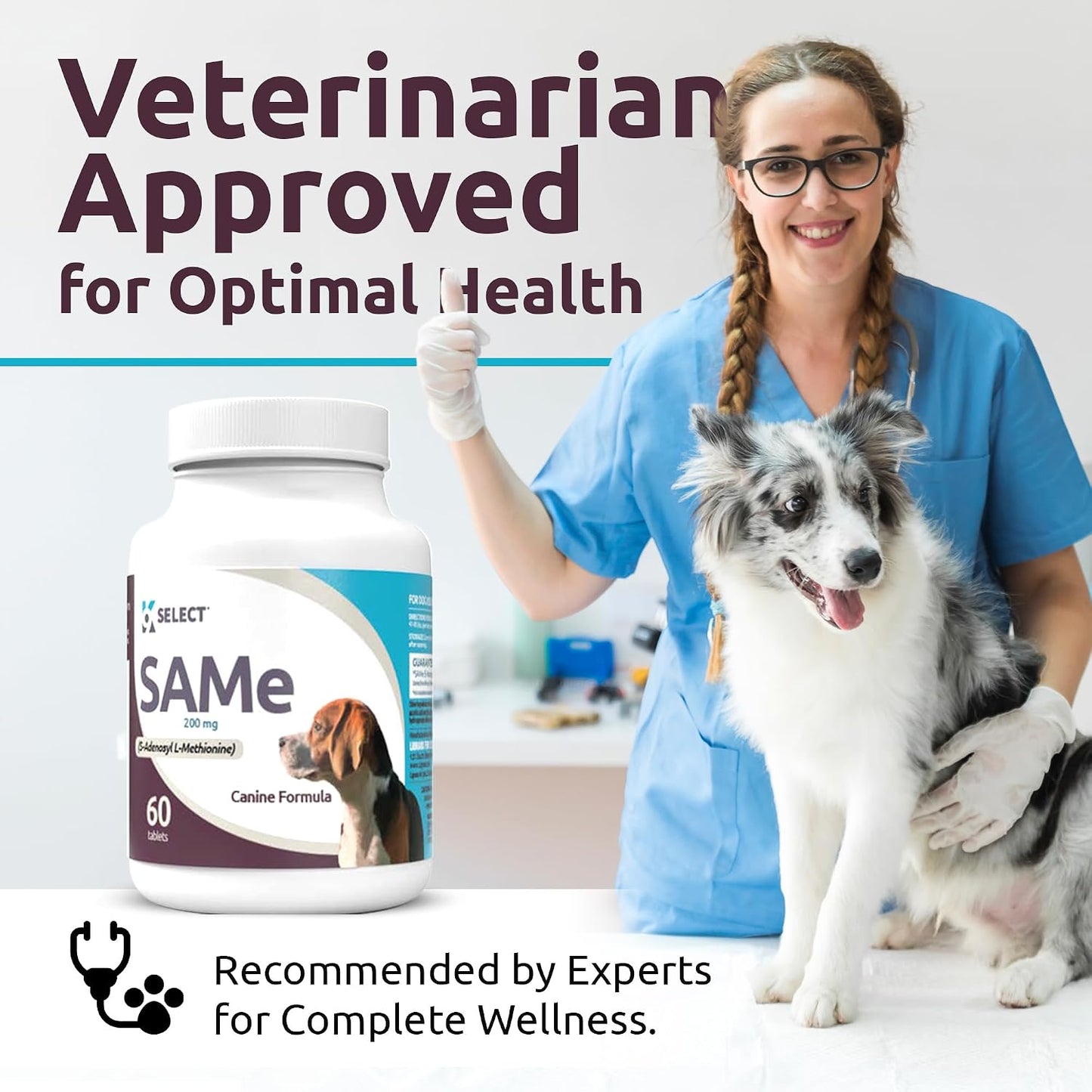 K9 Select SAM-e for Medium and Large Adult Dogs, 60 Tablets, 200mg Active S-Adenosyl L-Methionine - görsel 7