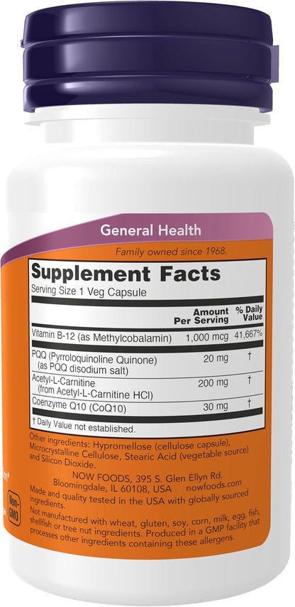NOW Foods PQQ Energy, Antioxidant Support*, 30 Veg Capsules
