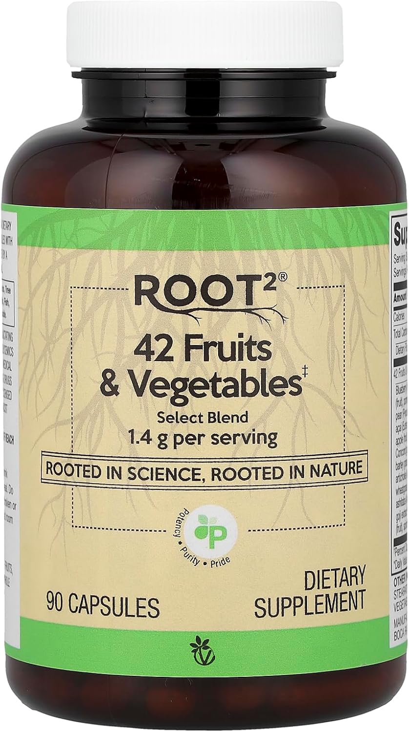 Vitacost Root2®, 42 Fruits & Vegetables, 90 Capsules - görsel 1