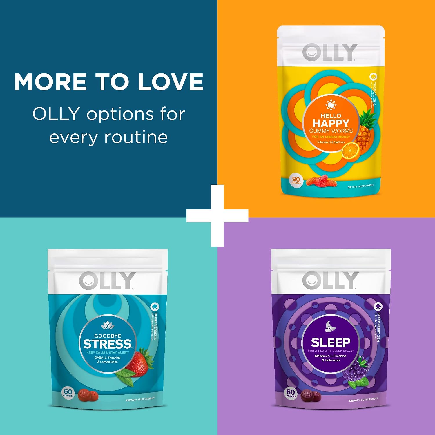 OLLY Joy Jar Gift - Easy Refillable Glass Bottle Vitamin Container, Holds Up to 120 Gummies, Limited Edition 2022 - görsel 5
