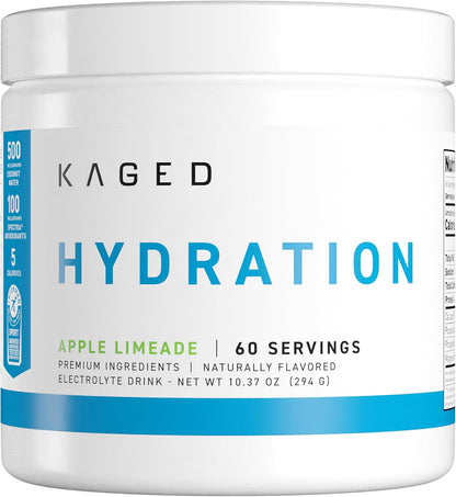 Kaged Hydra-Charge Electrolyte Hydration Powder – Apple and Limeade, 60 Servings