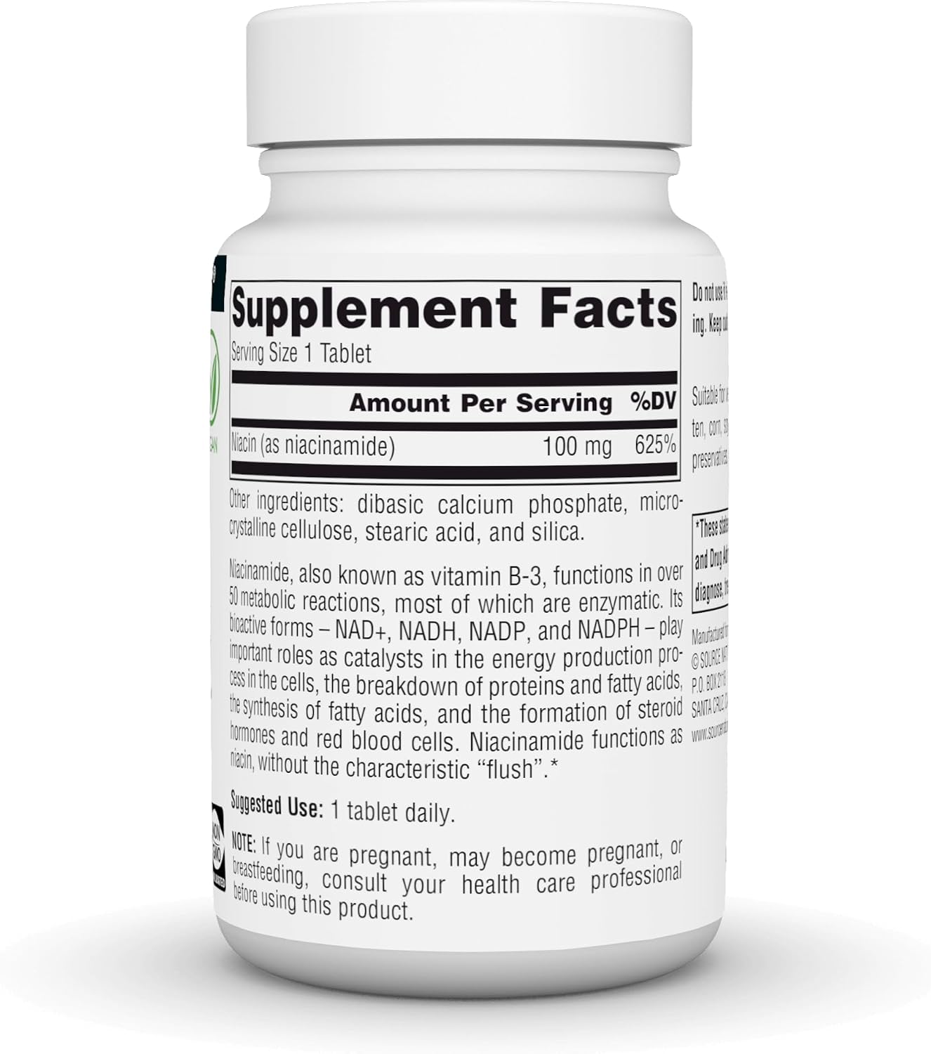 Source Naturals Niacinamide B-3 100 mg - 250 Tablets - görsel 3