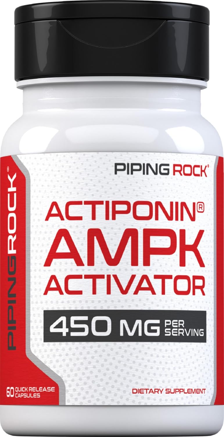 Piping Rock AMPK Metabolic Activator Supplement | 450 mg | 60 Capsules | Actiponin | Gynostemma Pentaphyllum Extract | Non-GM and Gluten-free - görsel 1