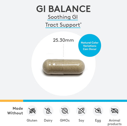 XYMOGEN GI Balance - Supports Gastrointestinal Health & Healthy Bowel Movements - Free of Gluten, Dairy & Soya - 150 Capsules