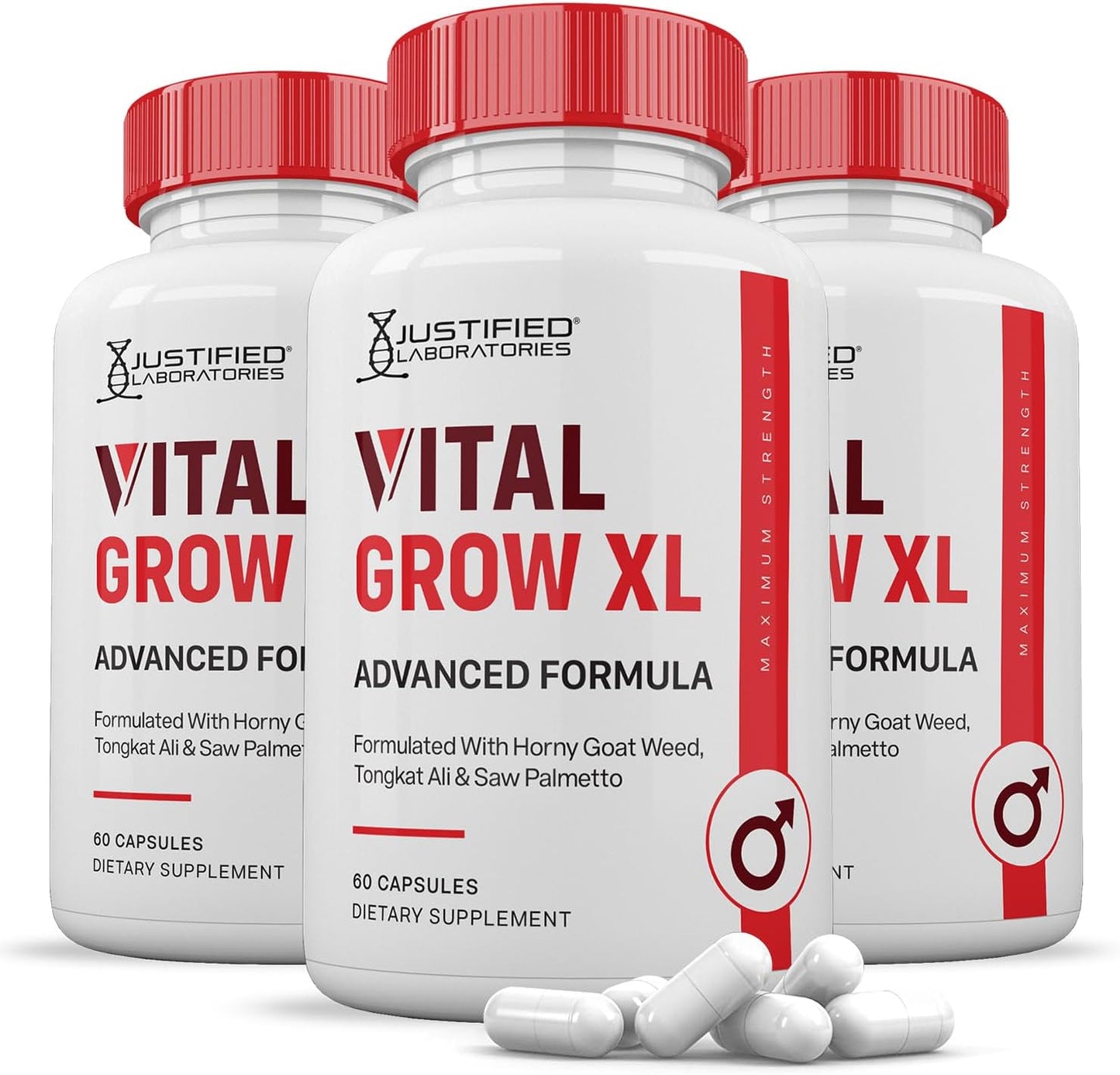 Vital Grow XL Capsules – 3 Pack, 1484mg Advanced Formula for Men (180 Capsules) - görsel 1