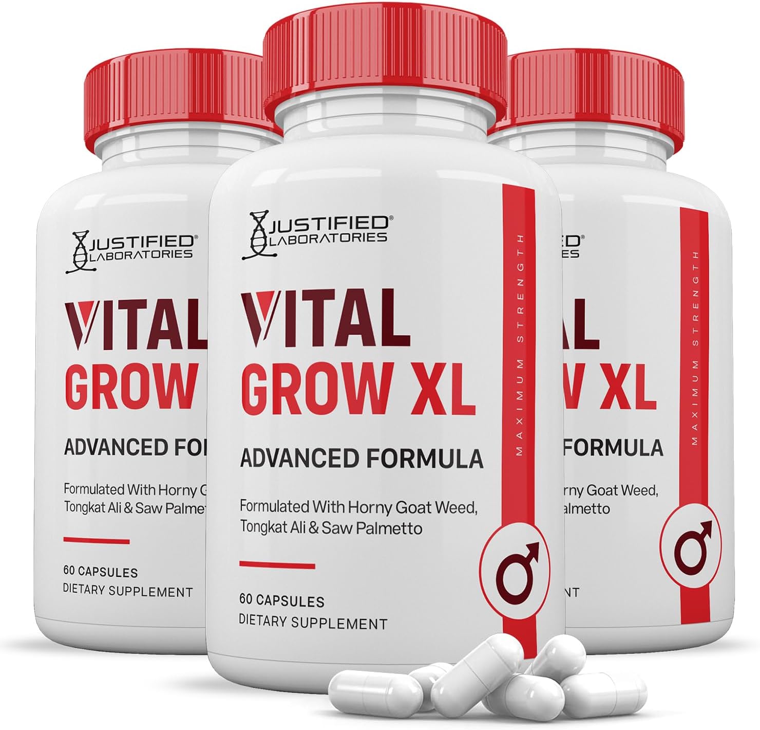 Vital Grow XL Capsules – 3 Pack, 1484mg Advanced Formula for Men (180 Capsules) - görsel 1
