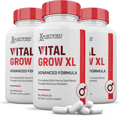 Vital Grow XL Capsules – 3 Pack, 1484mg Advanced Formula for Men (180 Capsules)