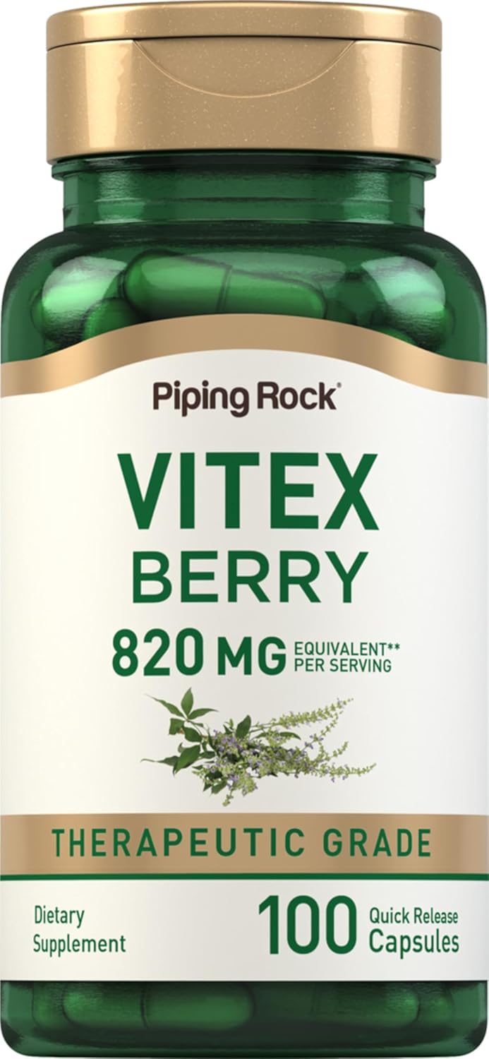 Piping Rock Vitex Chasteberry, 100 Capsules, Women's Supplement - görsel 1
