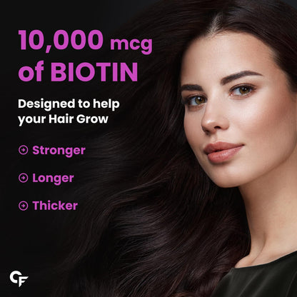 Carbamide Forte Biotin 10000mcg (High Potency) Vegetarian Tablets – For Hair Growth, Glowing Skin and Strong Nails – 120 Tablets