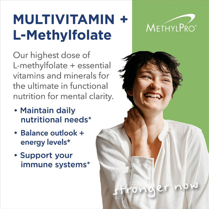 MethylPro Multivitamin + L-Methylfolate 15 mg – Active Folate Support – 30 Capsules