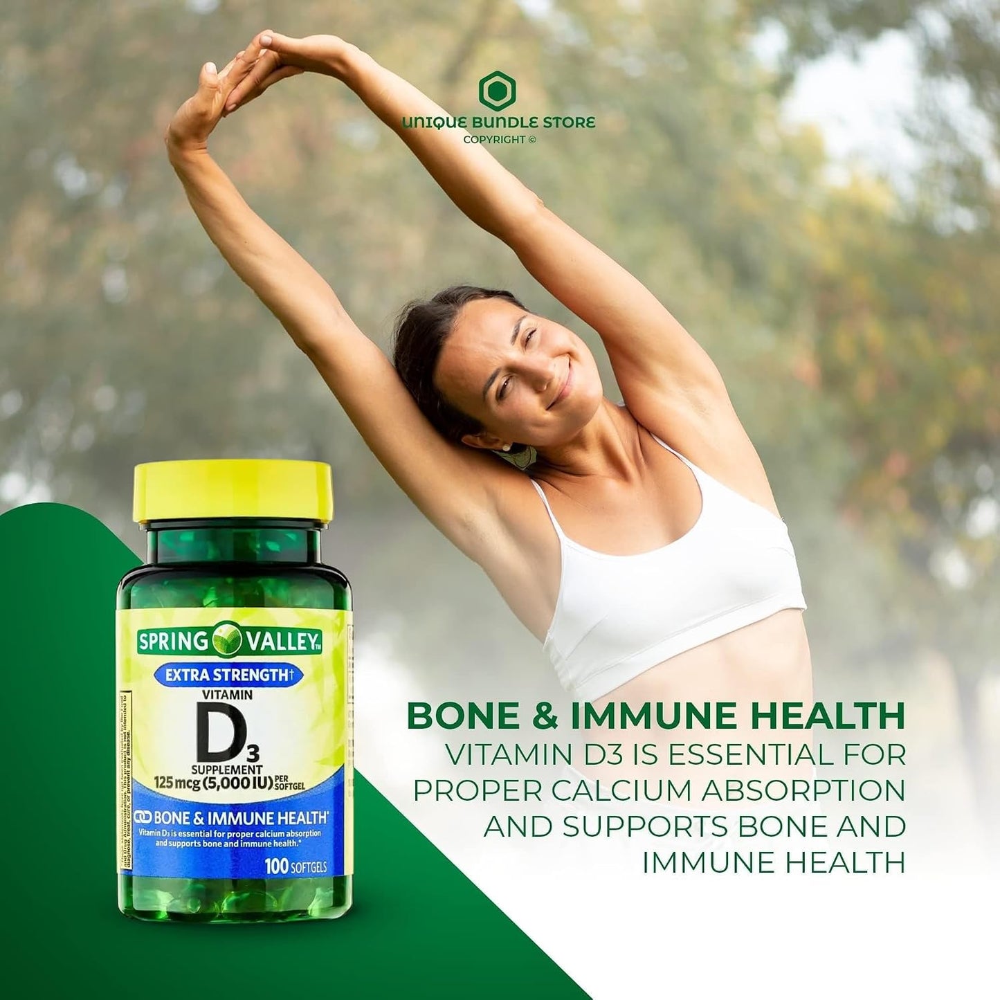 Vitamin D3 5000 IU (125 µg) – 100 Softgels, Pack of 2 - görsel 2