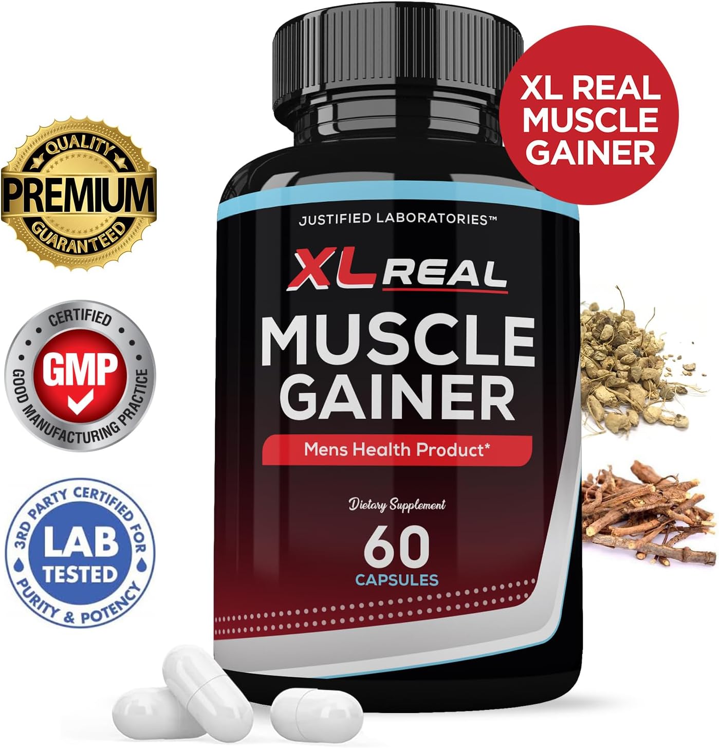 (2 Pack) XL Real Muscle Gainer Advanced Men's Health Formula 60 Capsules - görsel 2