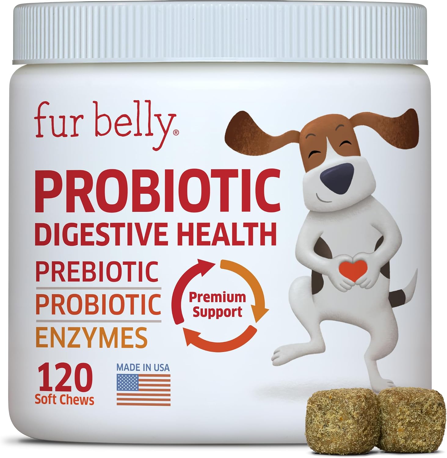 fur belly Probiotics for Dogs – Digestive, Allergy and Immune Support Chews (120 Chews) - görsel 1