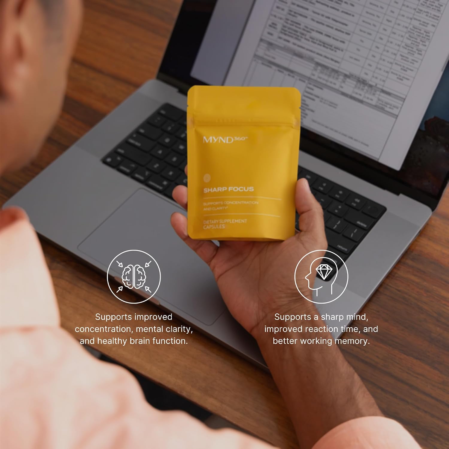 Nu Skin MYND360 Sharp Focus | 60 Capsules | Vitamin B12 & Vitamin B6 for Memory, Focus and Clarity | Caffeine-Infused Brain Health Supplement - görsel 4