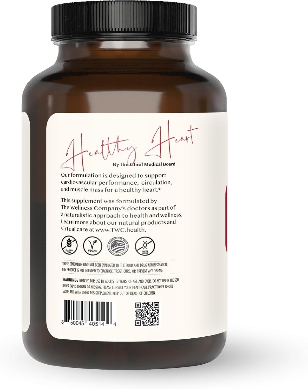 The Wellness Company Healthy Heart - Cardiovascular Support, Nitric Oxide Production & Healthy Cholesterol Levels | 60 Capsules (30 Day Supply) - görsel 2