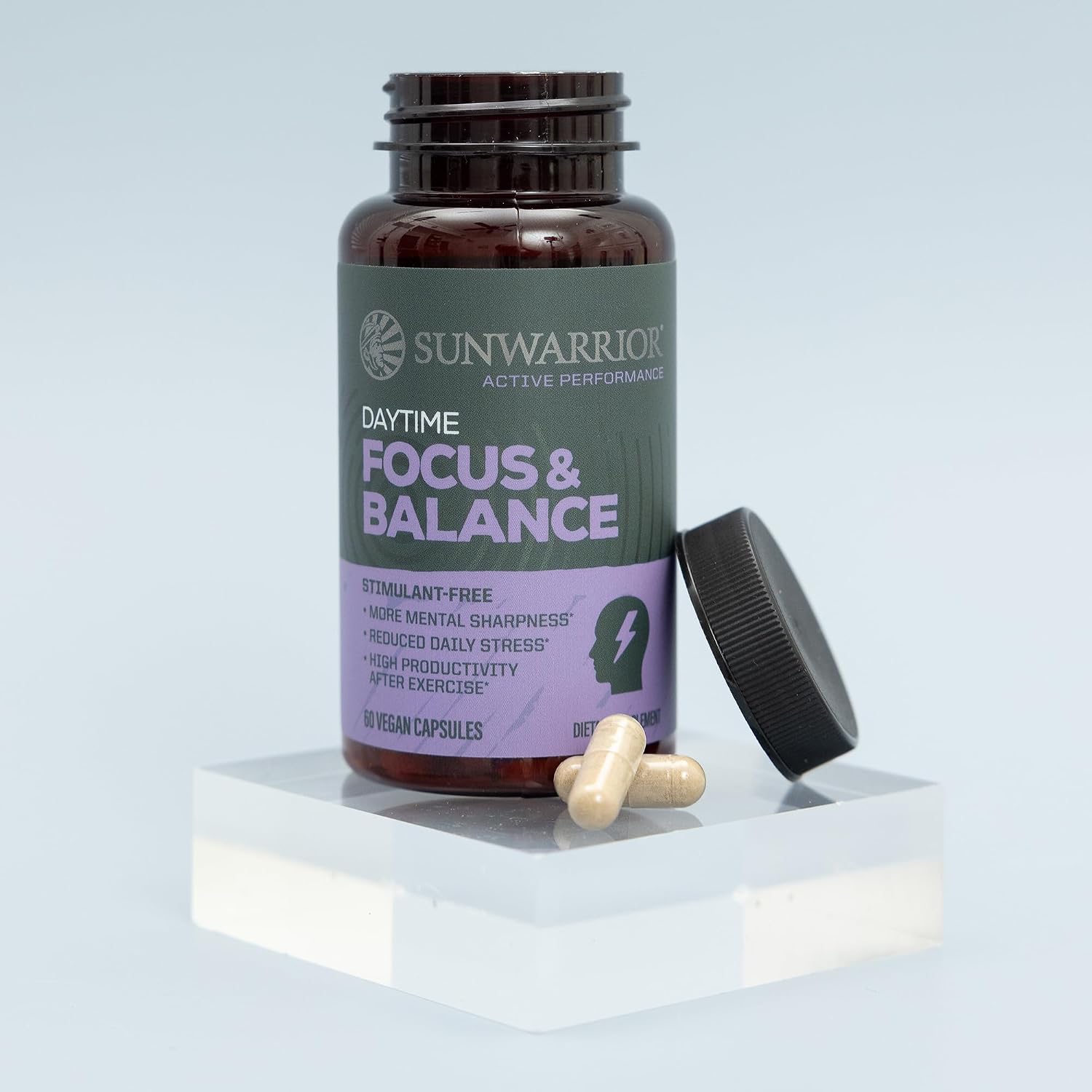 Sunwarrior Active Focus & Balance - Adaptogenic Nootropic Blend with Ashwagandha, Rhodiola, Reishi and 5-HTP (60 Vegan Capsules) - görsel 6