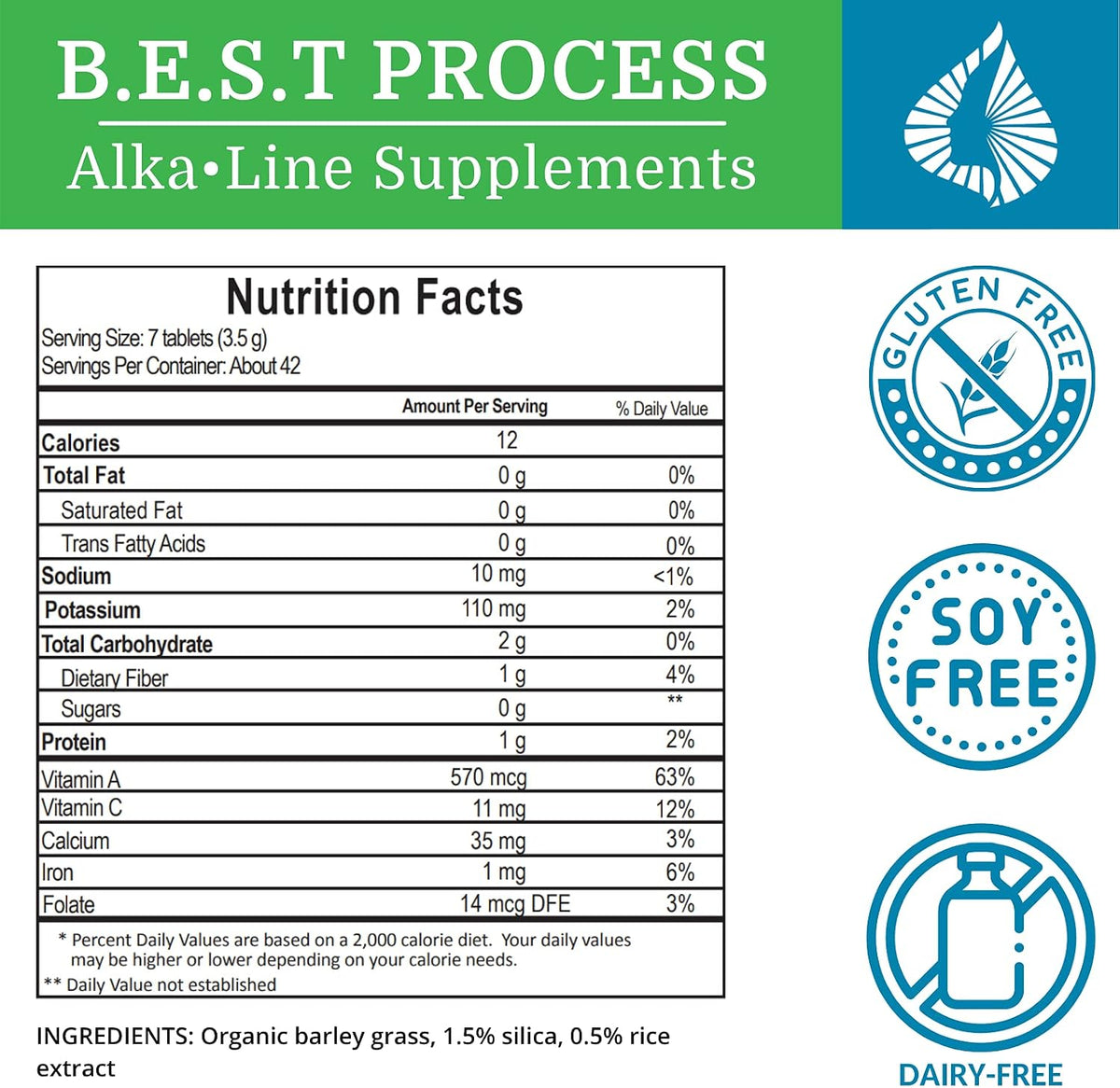Alka•Green Tablets (6 Pack) – Organic Barley Grass Supplement with Enzymes & Amino Acids - görsel 3