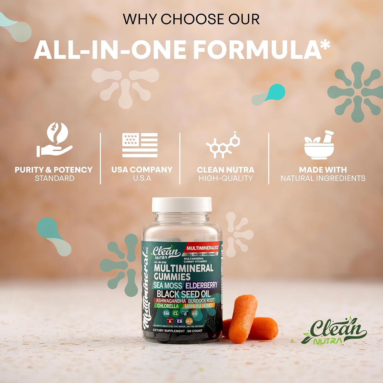 Sea Moss Gummies | Black Seed Oil, Ashwagandha, Elderberry - Vegan Irish Sea Moss Vitamins - görsel 8