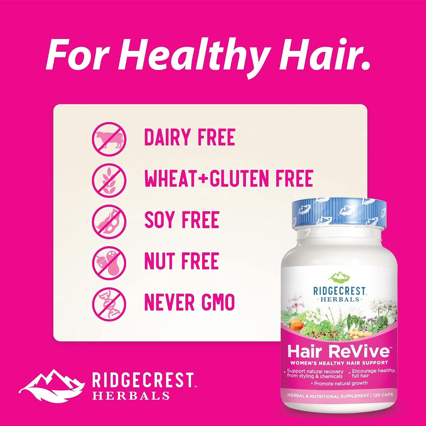 RidgeCrest Herbals Hair ReVive – Nutritional Hair Supplement for Women with Biotin, Vitamin C, Zinc & Copper - görsel 5