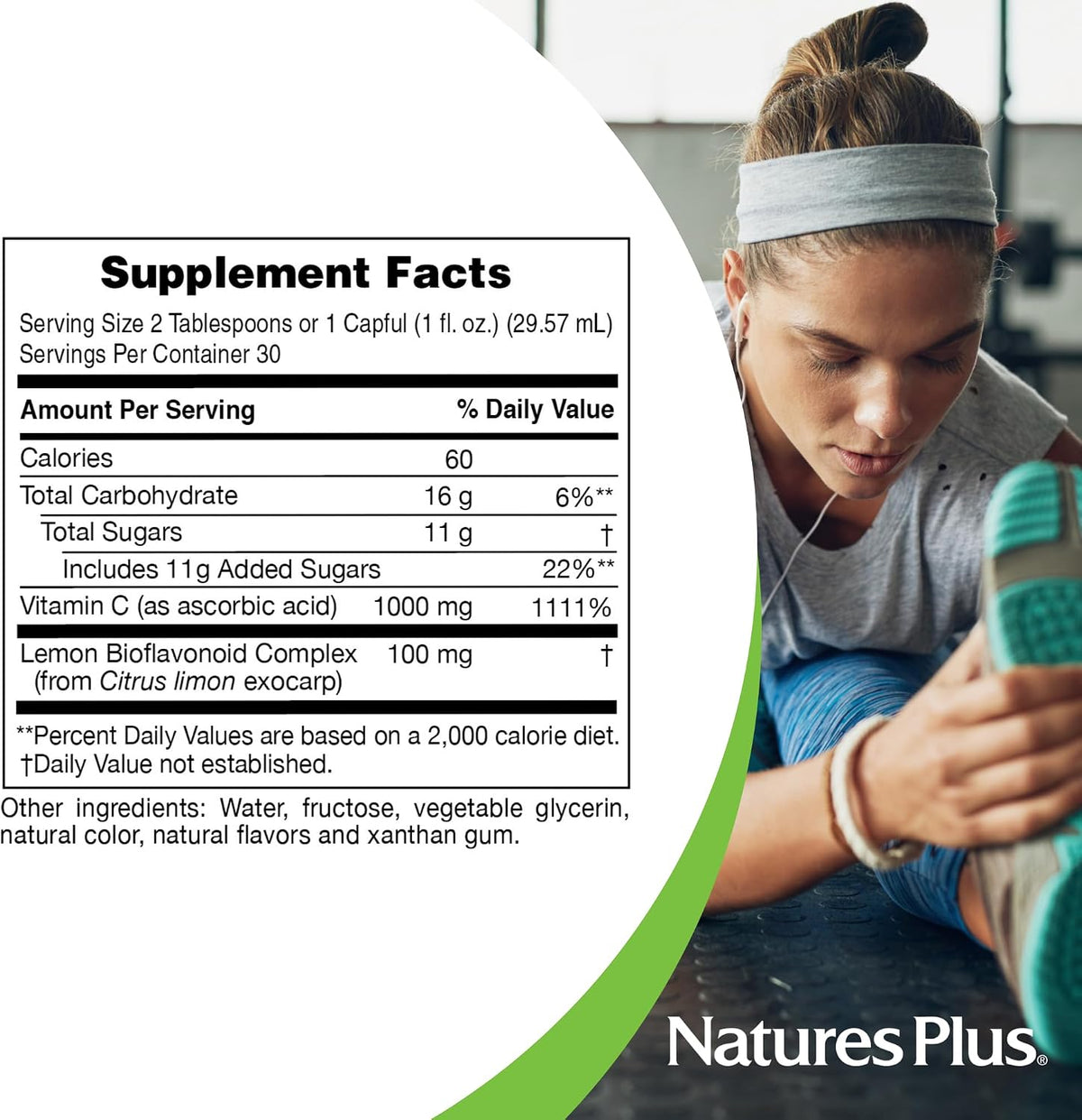 NaturesPlus Liquid Vitamin C - 1000 mg, 887 ml - with Lemon Bioflavonoids - görsel 5