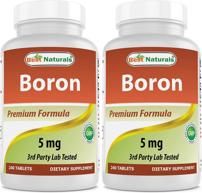 Best Naturals Boron Supplements 5 mg 240 Tablets (240 Count (Pack of 2))