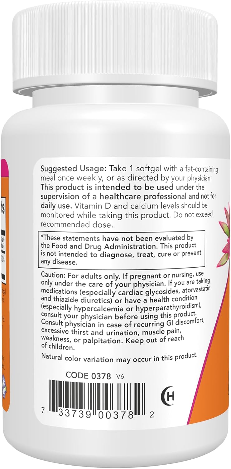 NOW Foods Vitamin D-3 50,000 IU Softgels, 50 Count - görsel 3