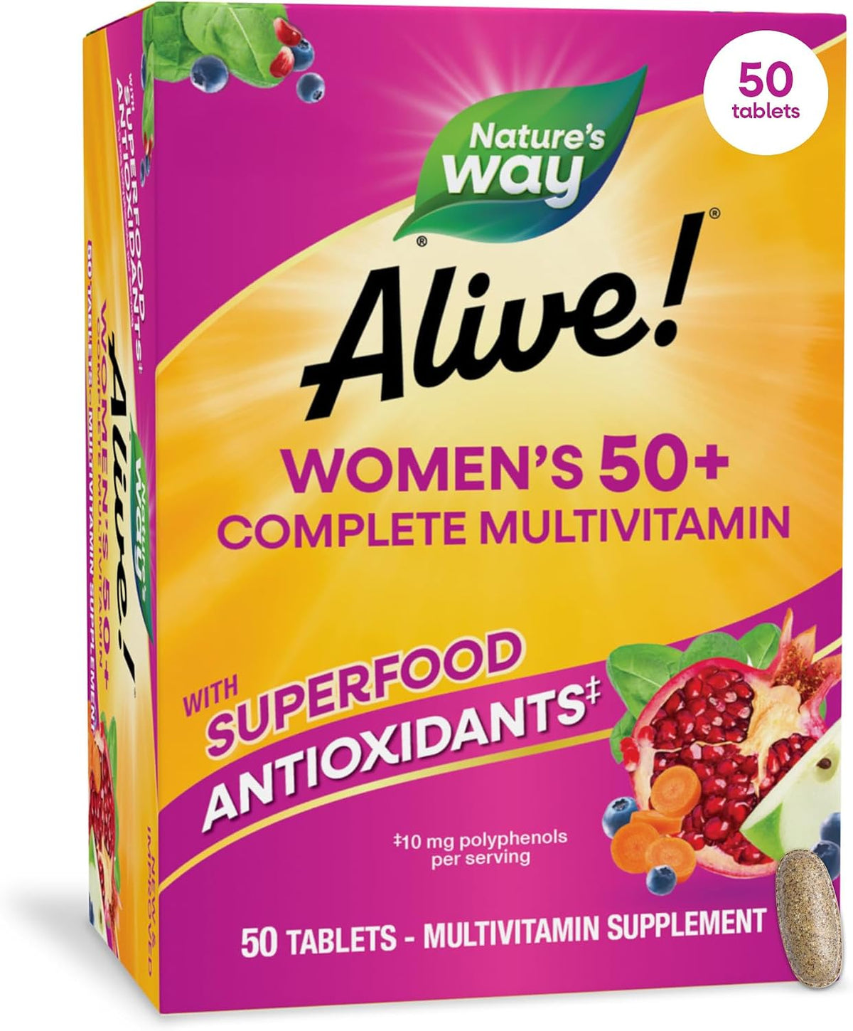 Nature's Way Alive! Women's 50 Plus Complete Multivitamin Tablets, 50 Tablets - görsel 1