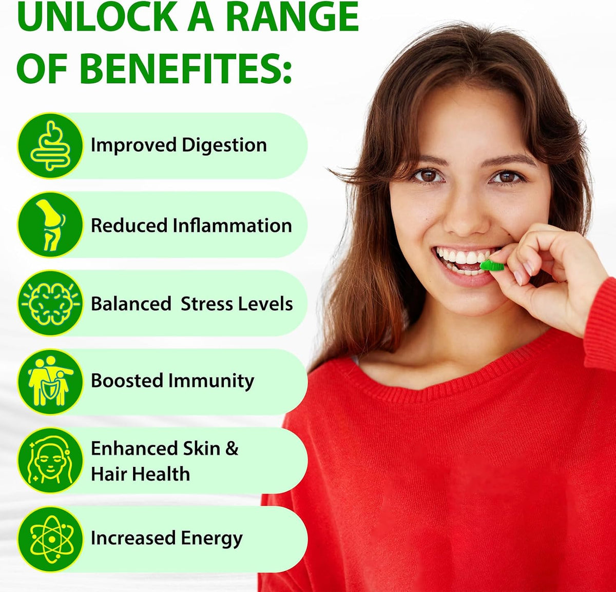 Sea Moss Gummies, Sea Moss, Bladderwrack, Ashwagandha, Burdock Root, Energy, Immune Support, 60 Vegan Gummies - görsel 3
