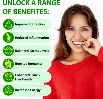 Sea Moss Gummies, Sea Moss, Bladderwrack, Ashwagandha, Burdock Root, Energy, Immune Support, 60 Vegan Gummies