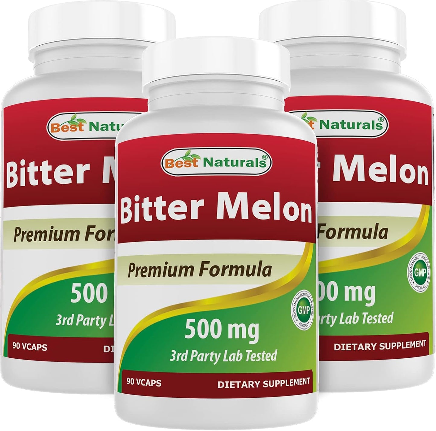 Best Naturals Bitter Melon 500 mg - 90 Vegetable Capsules (Pack of 3) - görsel 1