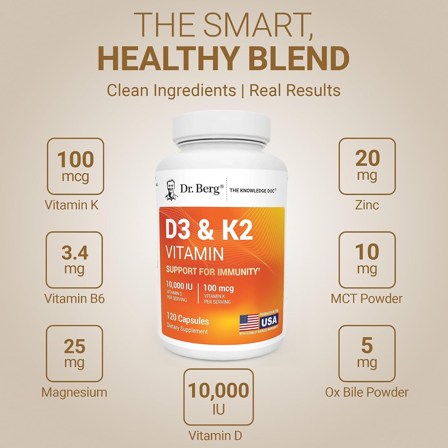 Dr. Berg Maximum Strength 7-in-1 Vitamin D3 K2 10,000 IU - 120 Capsules - görsel 5