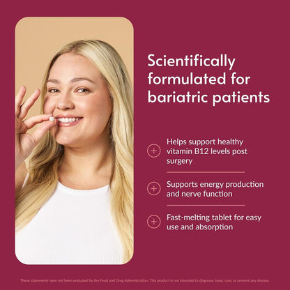 Bariatric Advantage B-12 Speedy Melts - Vitamin B12 1000 mcg with Folic Acid - Black Cherry, 30 Tablets