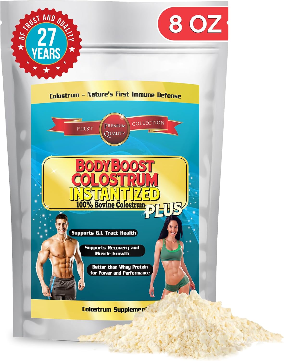 BodyBoost Colostrum Instantised, 99.5% Bovine Colostrum Powder, Grass Fed, 227 g - görsel 1