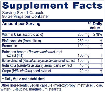 Vitanica VeinoBlend - Circulation Support for Healthy Blood Flow, Vein and Capillary Function - Vegan - 90 Capsules