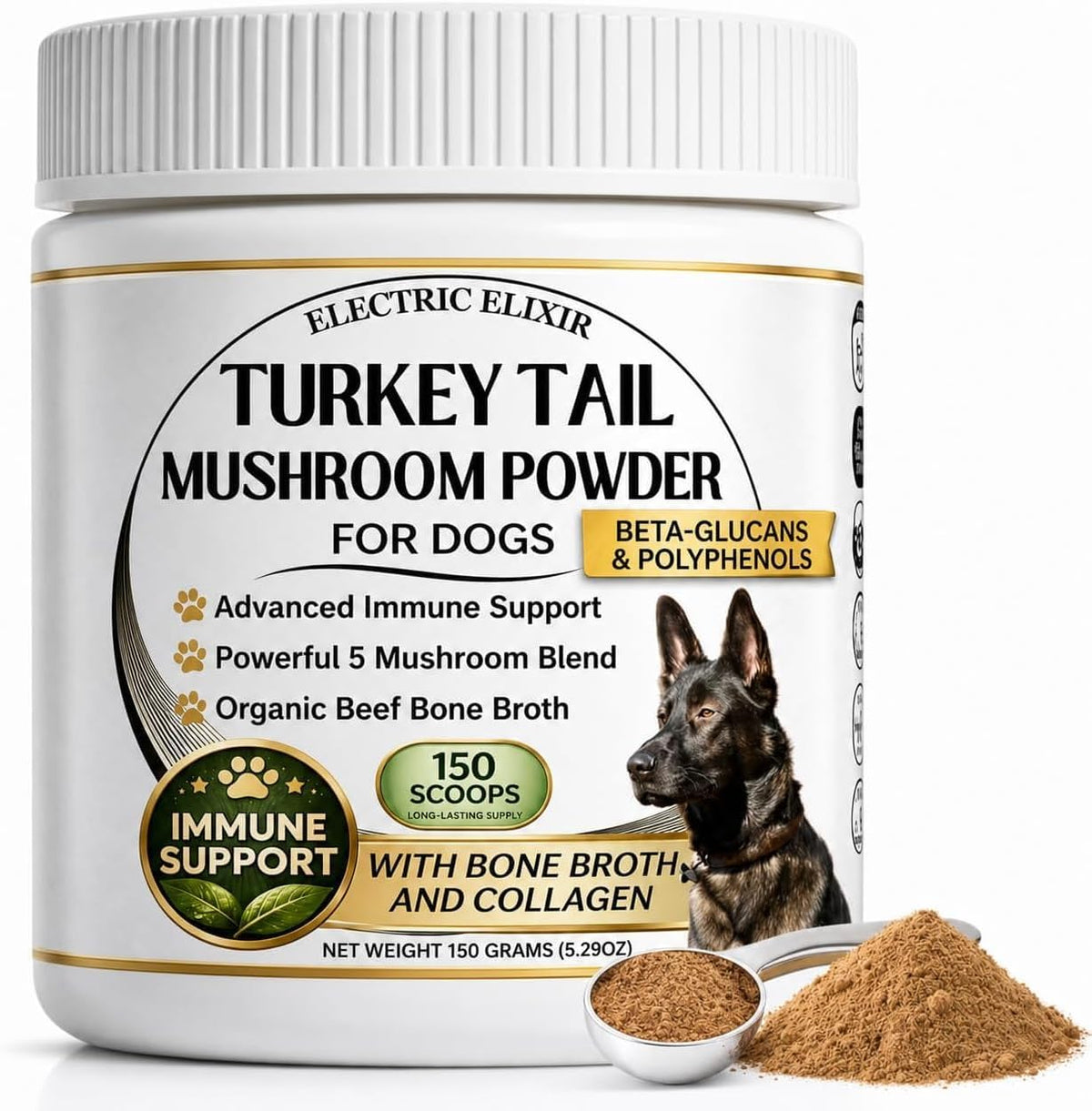 Turkey Tail Mushroom for Dogs – Organic – Reishi ( Ganoderma lucidum ): Known as the “mushroom of immortality,” – Image 7