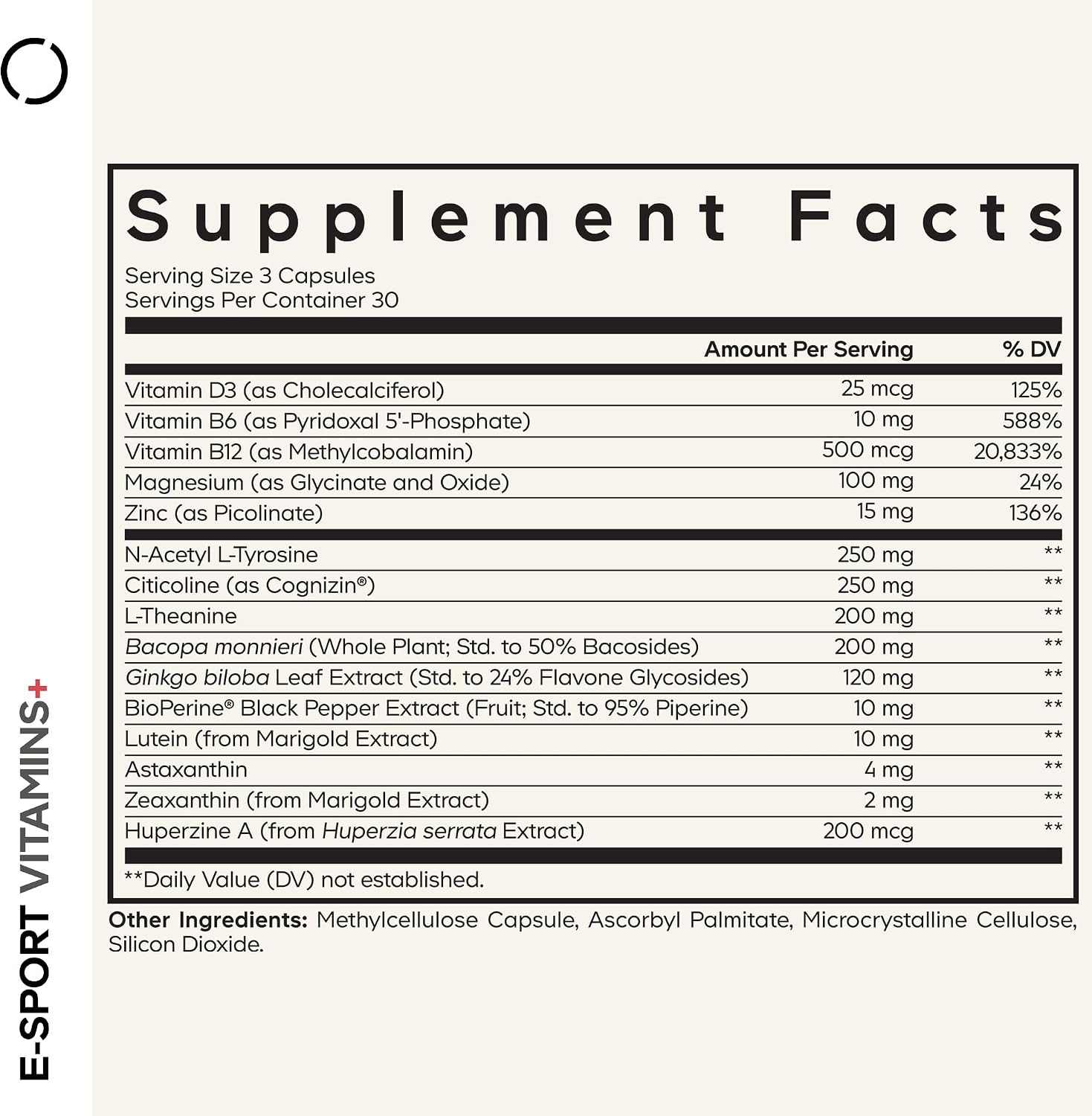 Codeage E-Sport Vitamins+ | Cognizin, Bacopa, L-Theanine, Nootropic Blend | 90 Capsules - görsel 2
